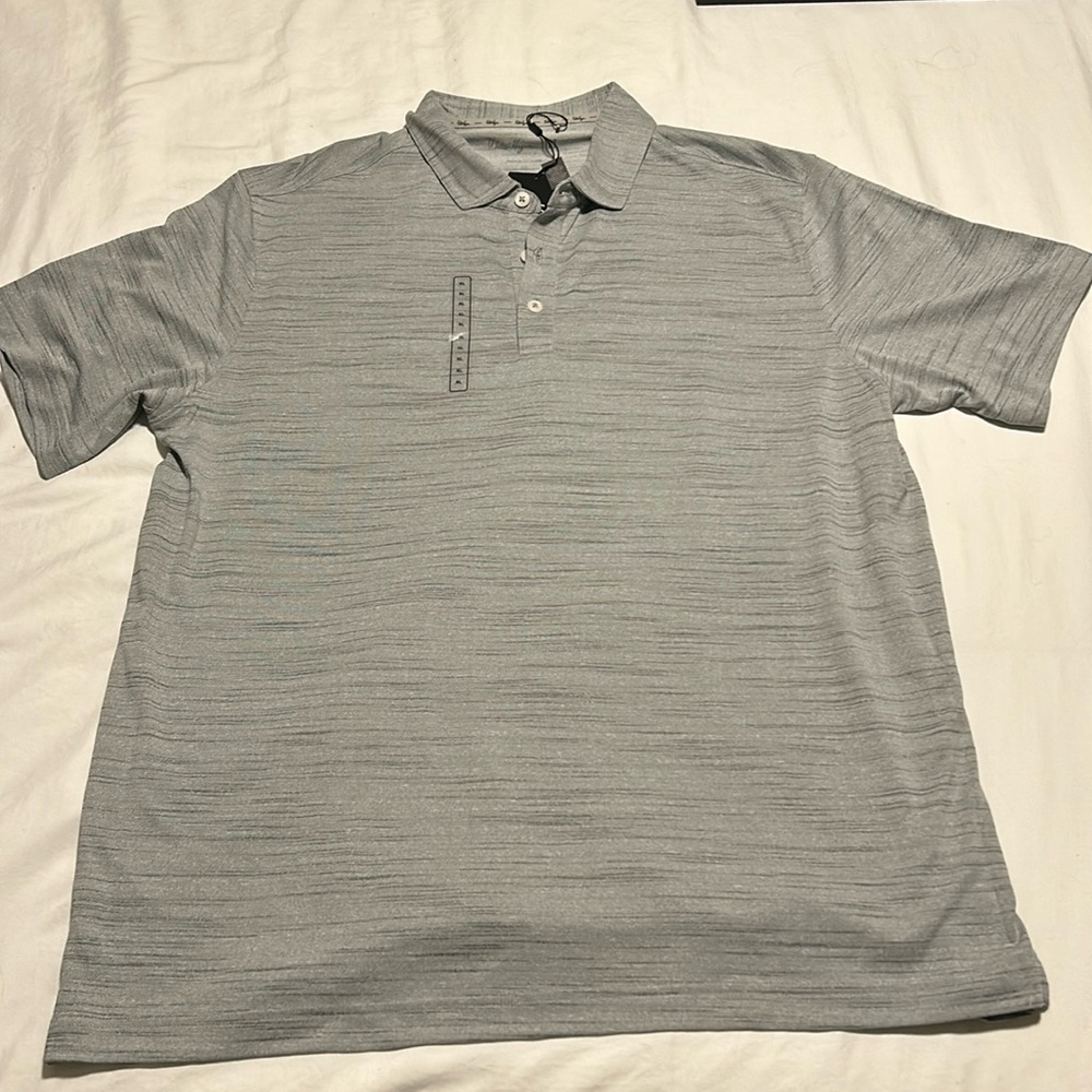 Men’s grey golf style short sleeve polo